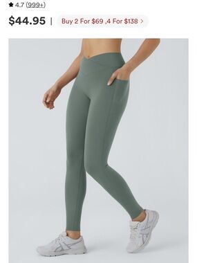 Patitoff 2.0 Pet Hair Resistant High Waisted Crossover Side Pocket Yoga